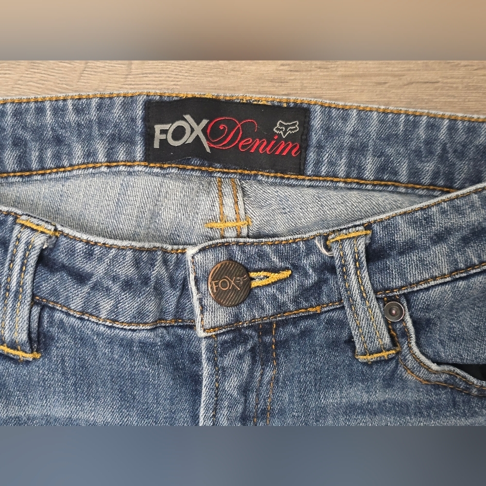 Fox Racing Y2K Womens Jeans Size 5 Lowrise Bootcut Medium Wash Moto Grunge - Picture 5 of 12